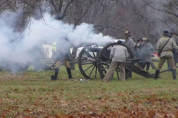 Smoking cannons after firing